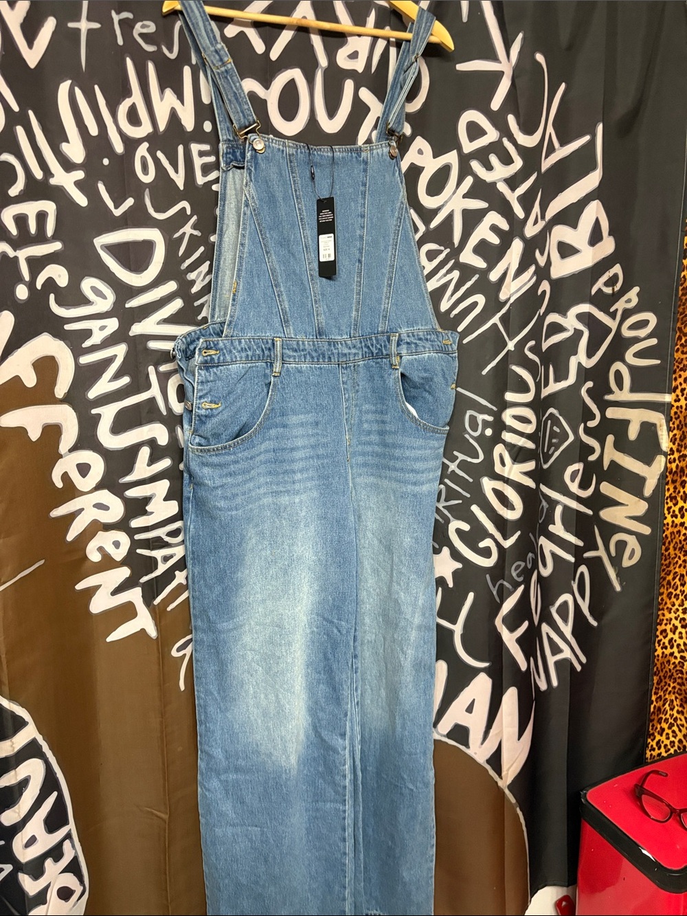 Fashion Nova Light Blue Denim Overall Maxi Skirt